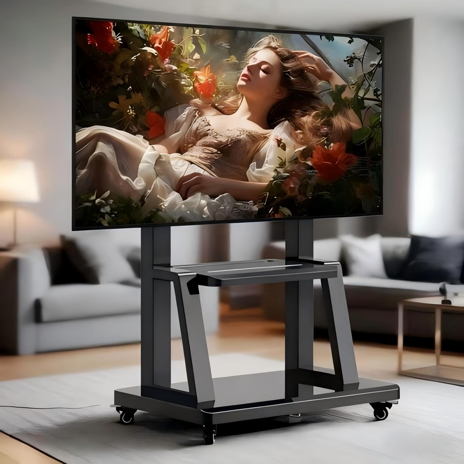 WuYouDa テレビスタンド 壁寄せ キャスター付き 高さ調節可能 液晶テレビスタンド 双柱設計 棚板付き 81〜177cm対応 最大耐荷重60kg VESA Amazon.co.jp: WuYouDa テレビスタンド 壁寄せ キャスター付き 高さ