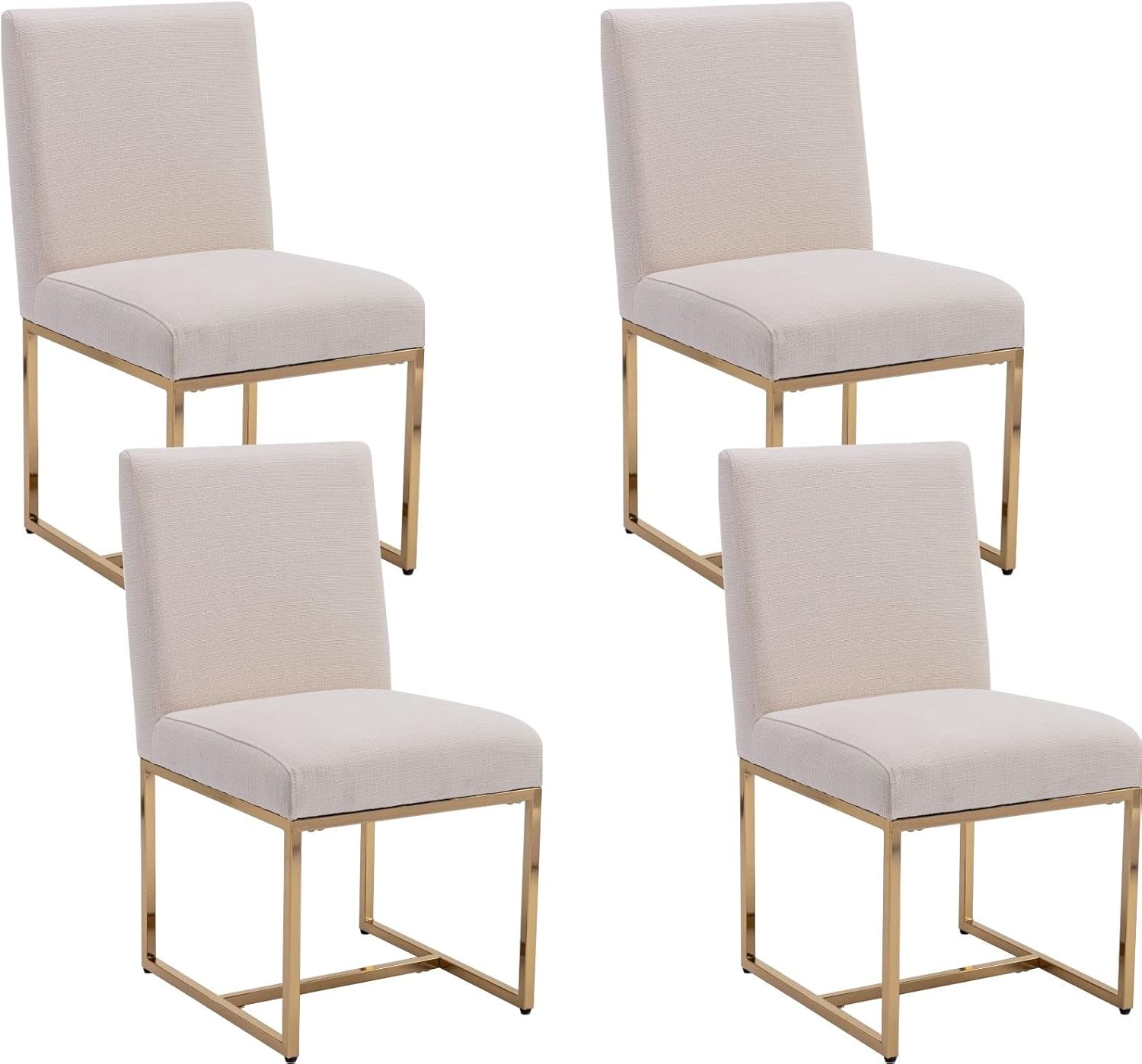 RIVOVA Contemporary Linen Upholstered Dining Chairs with