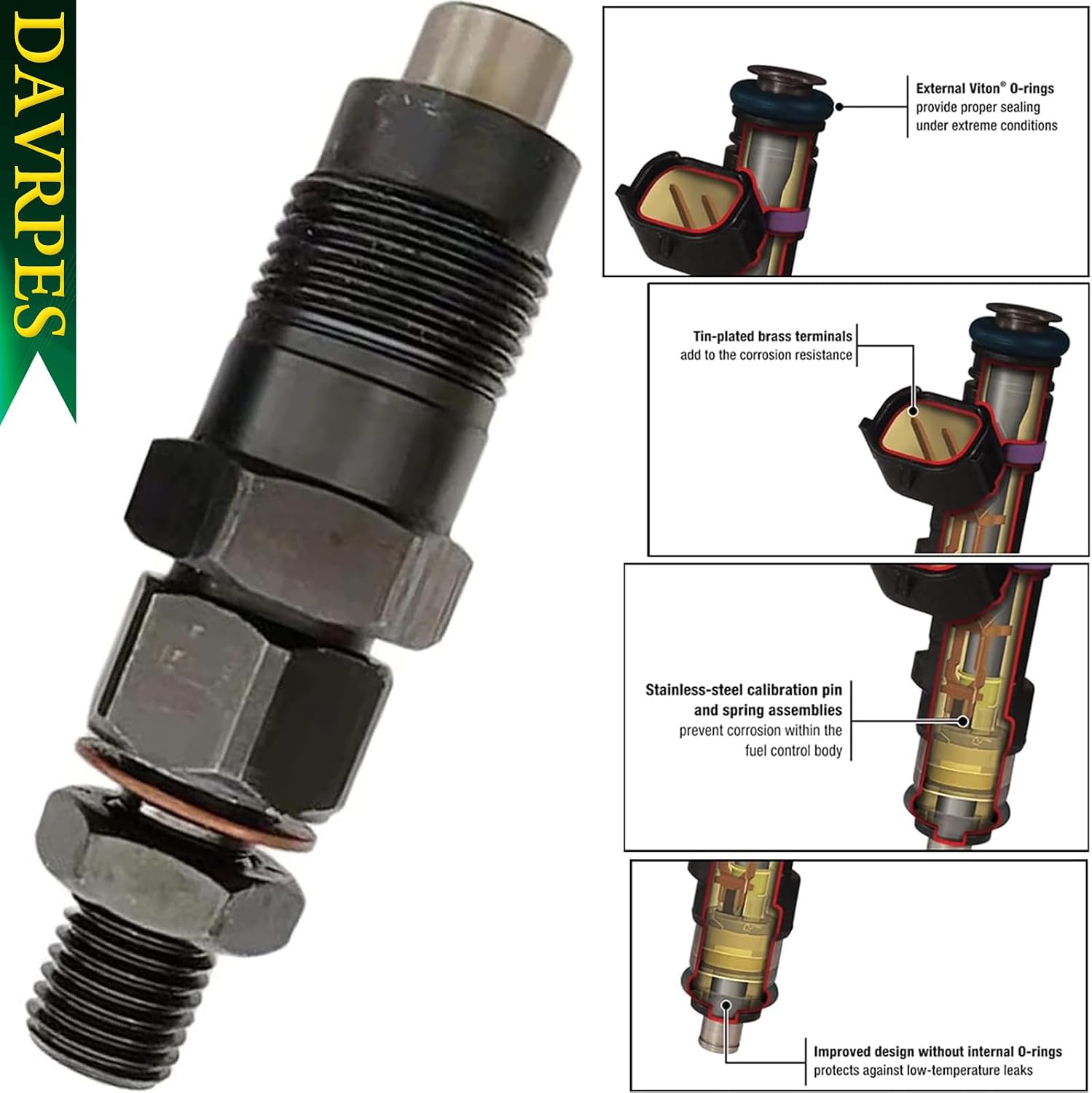 4PCS 23600-59105 Fuel Injectors Nozzle Engine for Toyota Hilux 1988-1997 4 Runner 1988-1996 2.8L 3L Replace#2360059105｜23600 59105