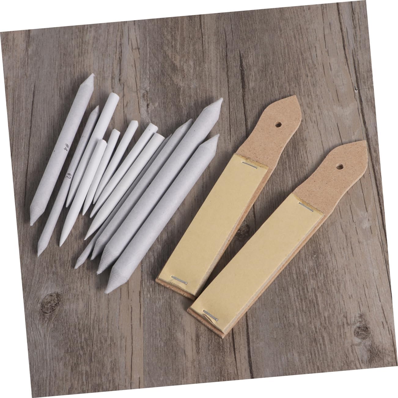 BELLIFFY 36pcs Art Sketching Kit Blending Stumps Tortillons Sandpaper Pencil Sharpener Pencil Pointer