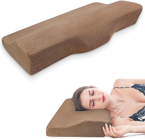 Almohada cervical para el cuello con espuma viscoelástica, almohada de contorno suave para dolor de cuello, almohada ortopédica ergonómica con funda