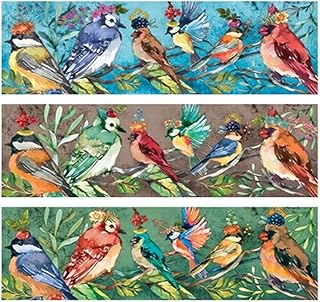 World Buyers Set of 3 Bird on Parade Decorative Image on Both Sides- Rectangle Box Matches- Strike Strip on Side of Box- Colored Match Tips- Wooden Matches Candle and Fireplace 8.5 x 2.56 x .75”H