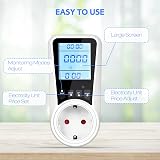 Vinabo Electric Consumption Meter,Current Consumption Power Meter,16A/3680W Italian Power Meter with LCD Screen,7 Monitoring Modes,Overload Protection - 6
