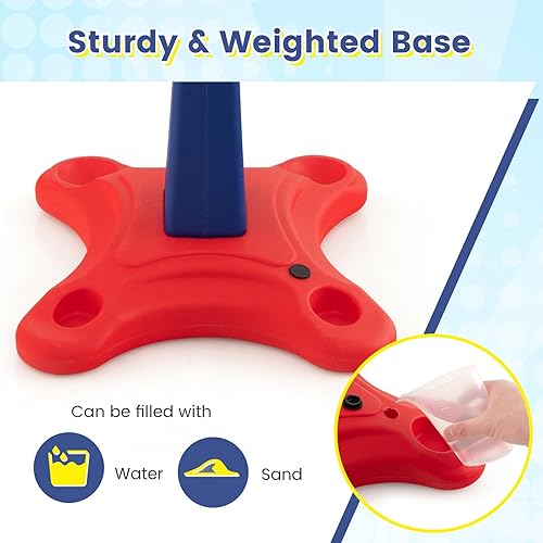 Miniatura 4 de Costzon Aro de baloncesto para niños, centro de actividades deportivas 4 en 1 con 5 alturas ajustables, juego de mesa de dardos, anillo de