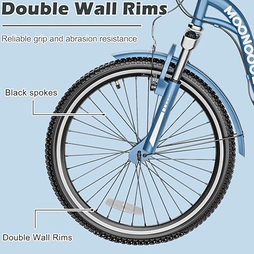 Miniatura 199 de H&ZT Triciclo para adultos, bicicleta de 3 ruedas, triciclo crucero, con engranaje de 7 velocidades, mango de freno de estacionamiento, escalón