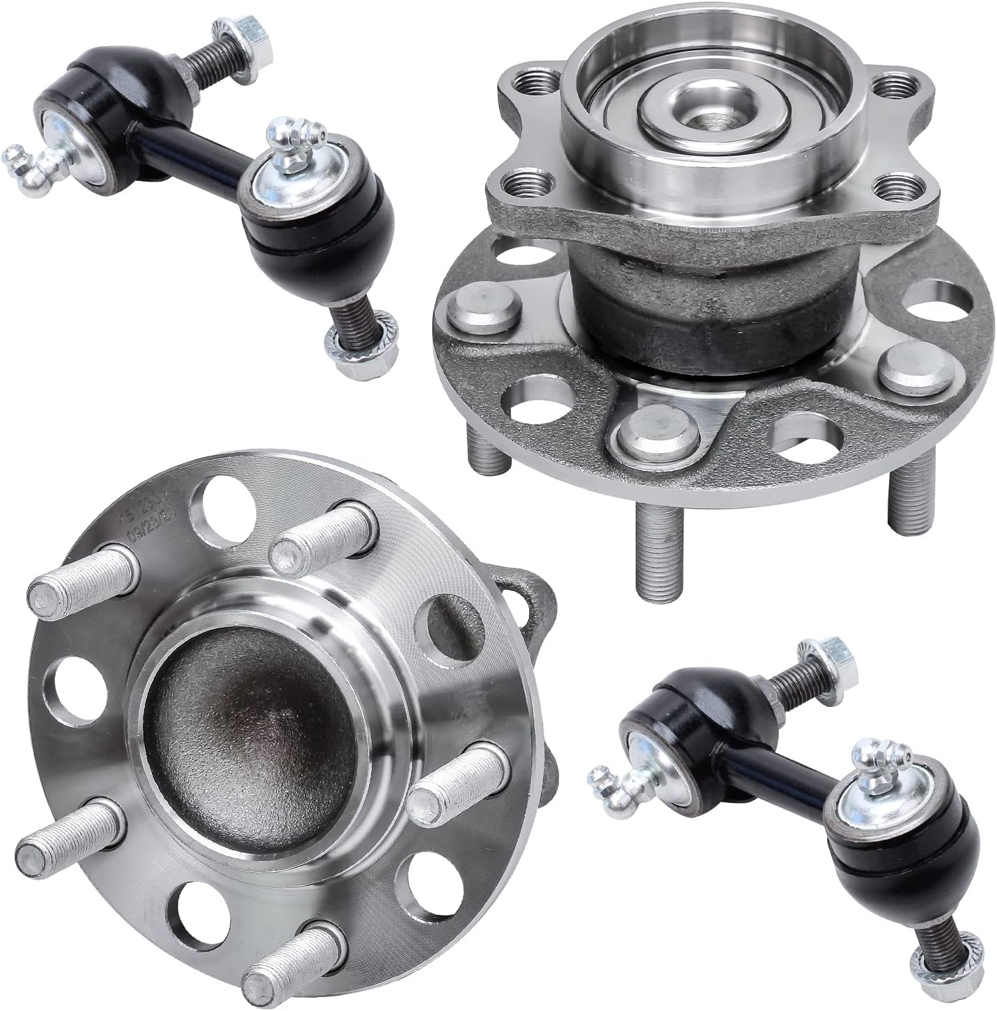 Detroit Axle - Rear Wheel Bearing and Hub Assemblies Non-ABS w/Rear Sway Bars Replacement for Chrysler Sebring Dodge Caliber Avenger - w/Rear Drums