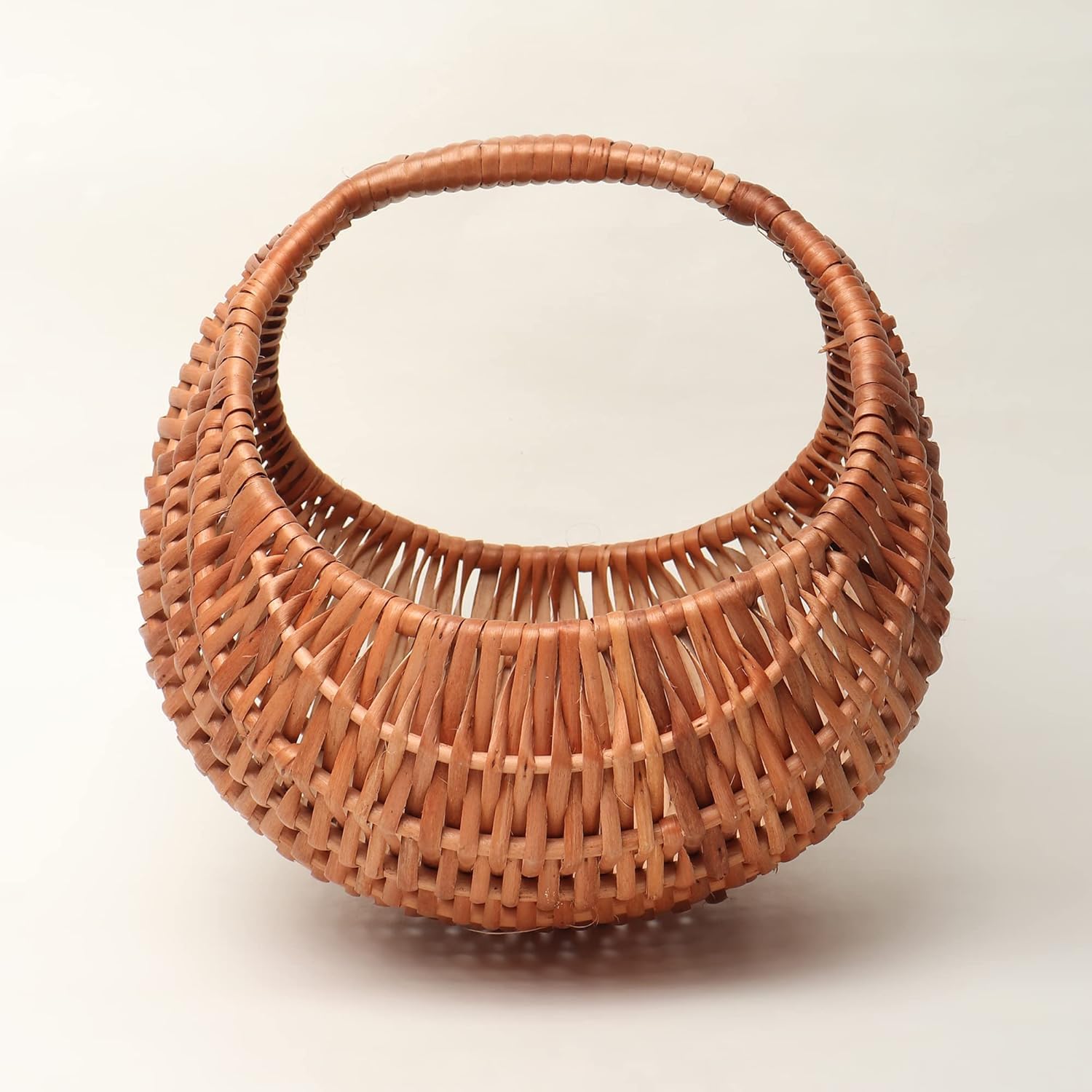 Bhartiye Crafts Handmade Kashmiri Willow Wicker Basket | Traditional Handwoven Tokri | Eco-Friendly Fruit & Gift Basket | Cane Storage & Home Decor Basket | Made in Kashmir (8 Inch)-image-14
