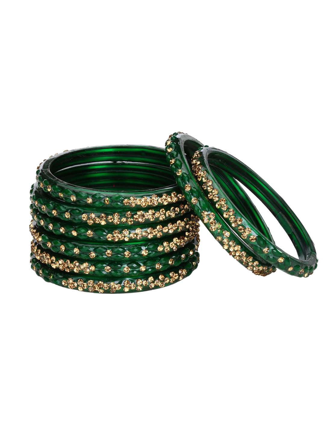 Somil Designer Glass Bangles/Kungan/Kada Set For Wedding, Festival, Workplace, Party, Traditional, Designer, Ornamented With Stone, Green (B07FBH12F4) Amazon Price History, Amazon Price Tracker