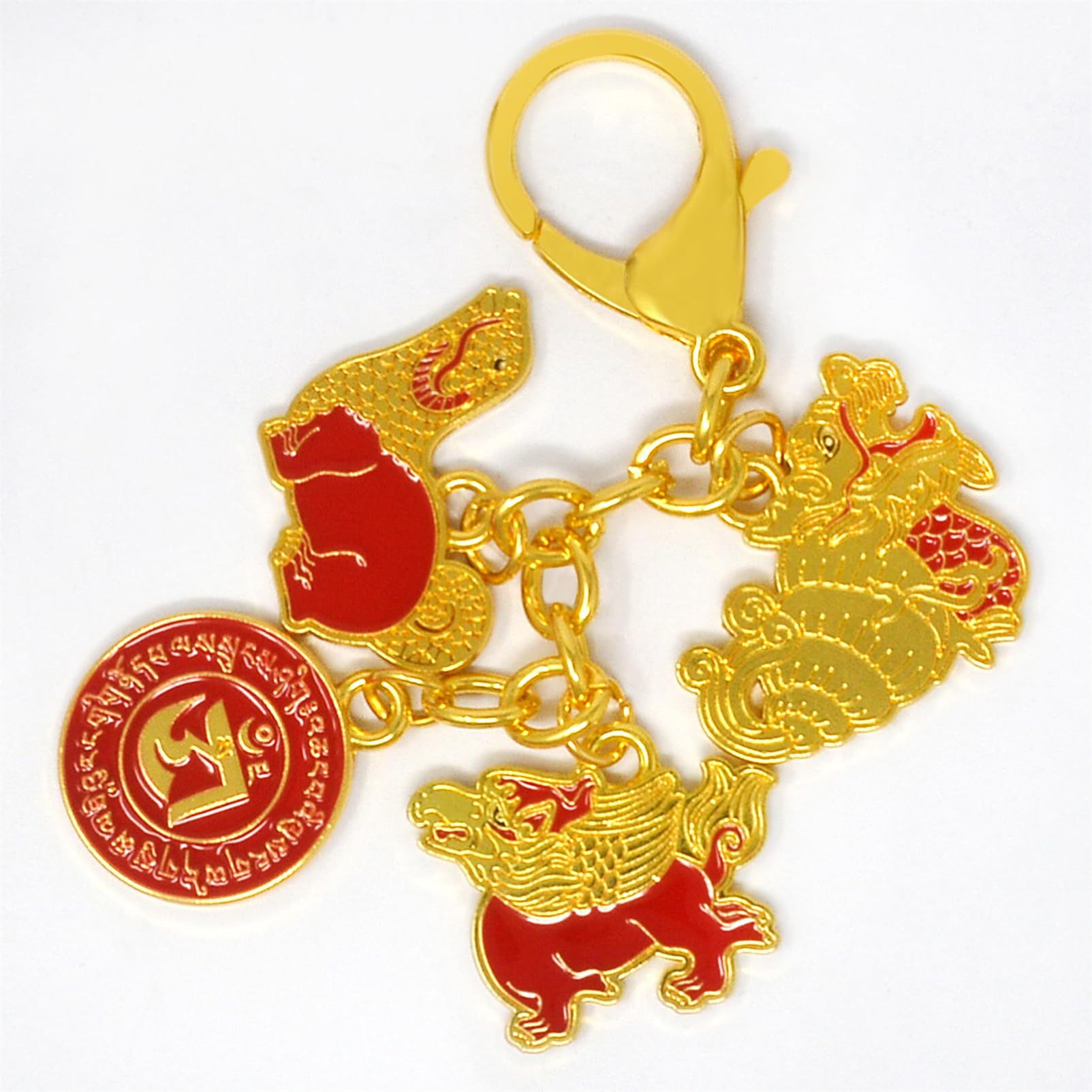 Feng Shui Trzy Harmonia Zwierzęta Brelok Harmonia Pokój Amulet Bogactwo Porsperity Sukces Zen Brelok Nowy Rok Prezent Świąteczny W5475