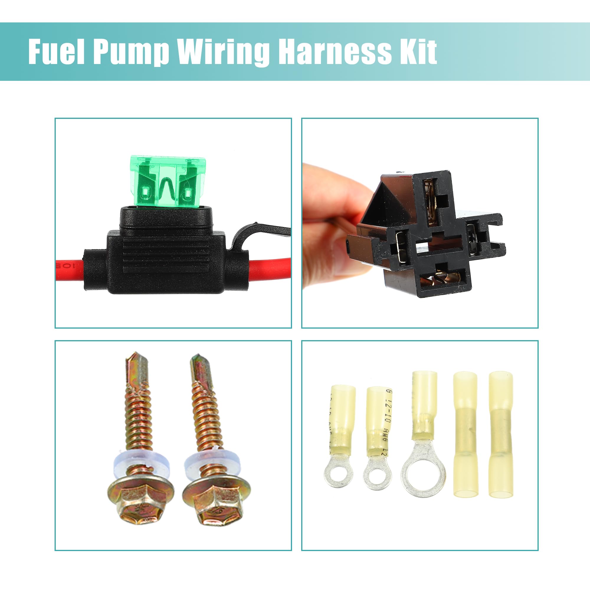 X AUTOHAUX 1 set universale elettrico pompa carburante relè kit per sistema 12V DC
