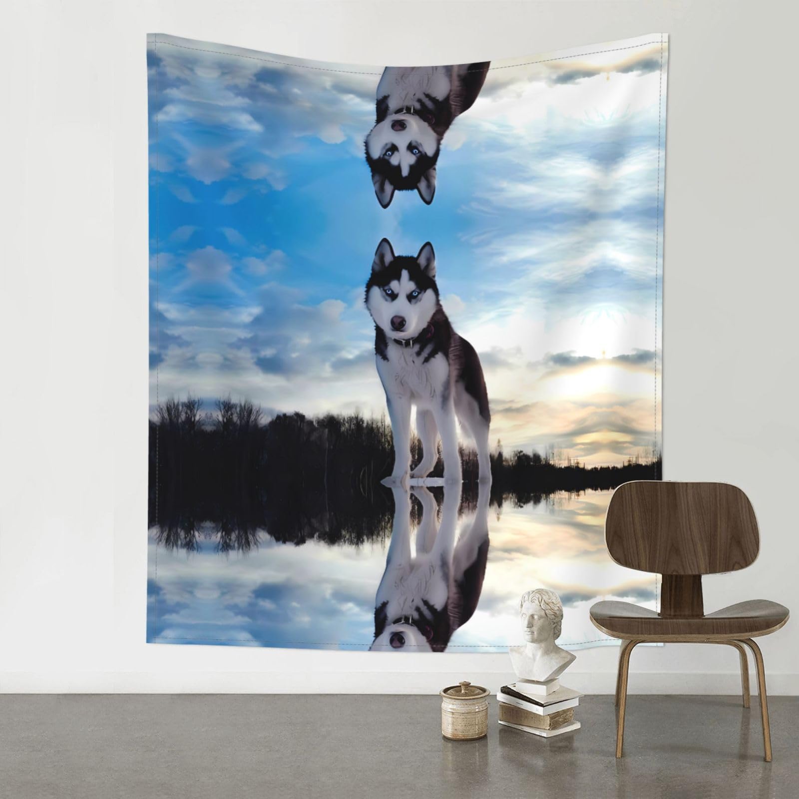 YYHHAOFA Fierce Dog Prints 60x51in Wall Tapestry – Durable Polyester Throw for Dorm, Beach, & Home Decor