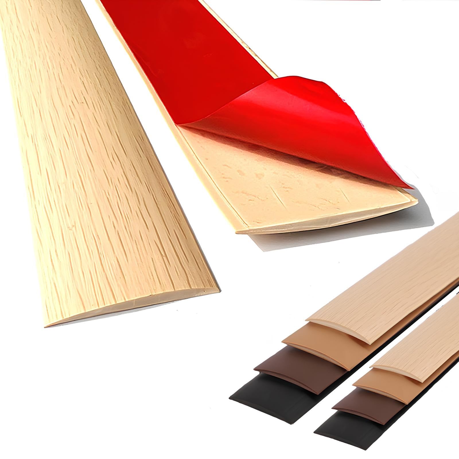 Psmpengamz Natural Self Adhesive Vinyl Floor Transition Strips For Doorways, Flexible Pvc Door Threshold Strips For Carpet Edging Decoration, Floor Gaps And Tiles(,5Cmx15m)