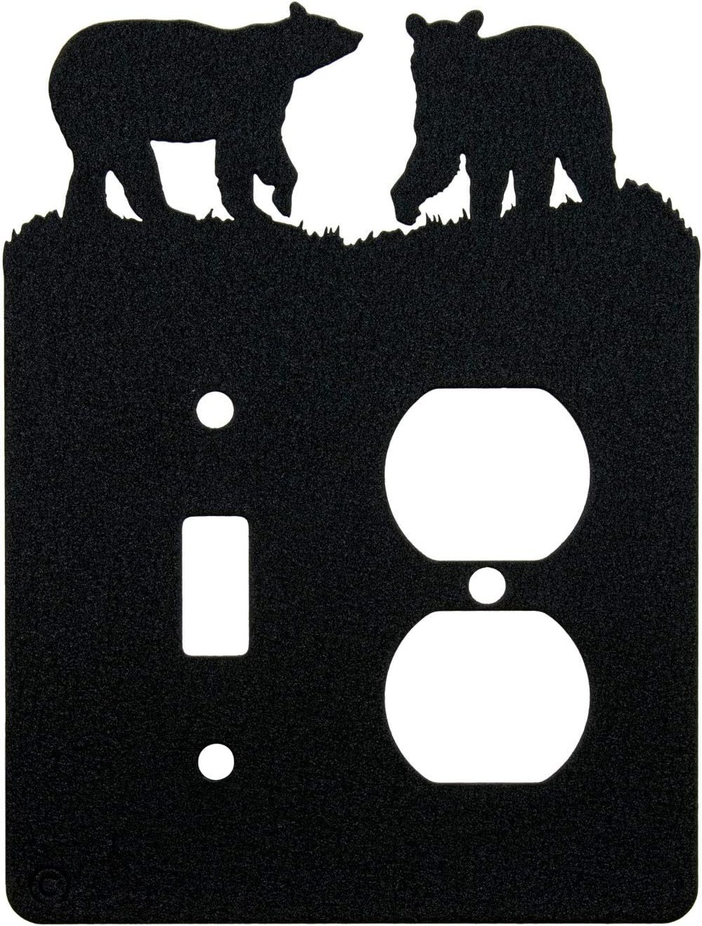 Bear Double Toggle Light Switch Wall Plate(Double Toggle, Black) - - 