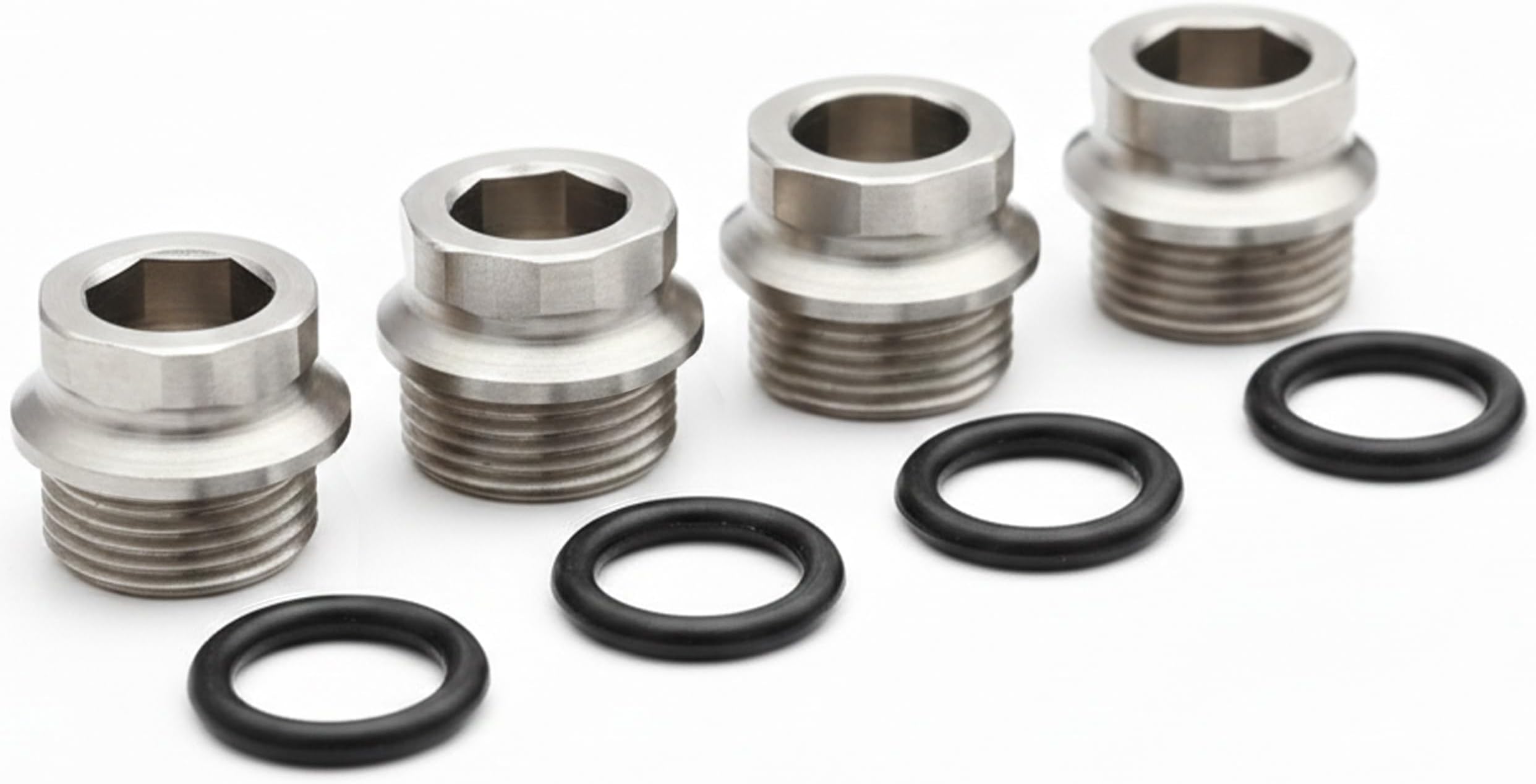 4 Stainless 1911 Slim Grip BUSHINGS with 4 O Rings | Made in USA| Patented Design Prevents Loose bushings, Grip Screws and Damaged Frames. | Hex Drive Makes These Very Easy to Install and Remove