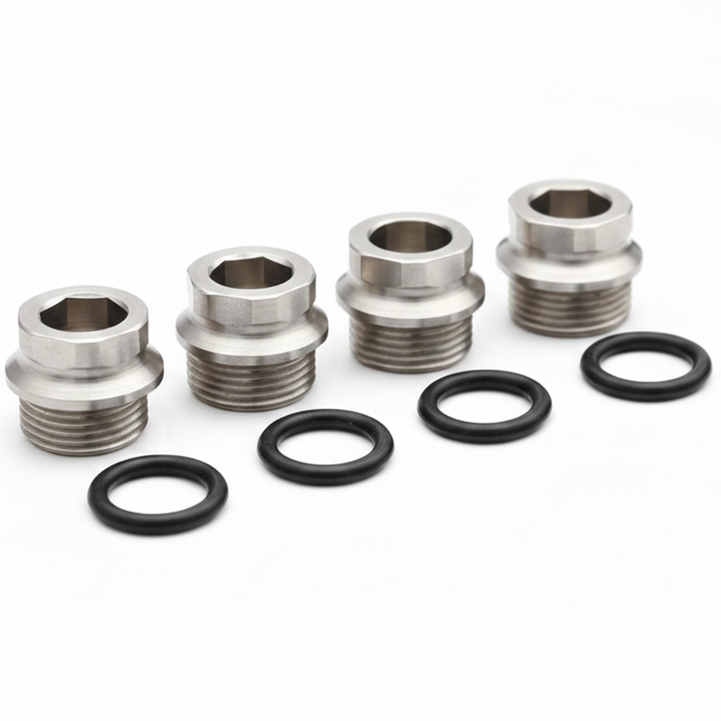 4 Stainless 1911 Slim Grip BUSHINGS with 4 O Rings | Made in USA| Patented Design Prevents Loose bushings, Grip Screws and Damaged Frames. | Hex Drive Makes These Very Easy to Install and Remove