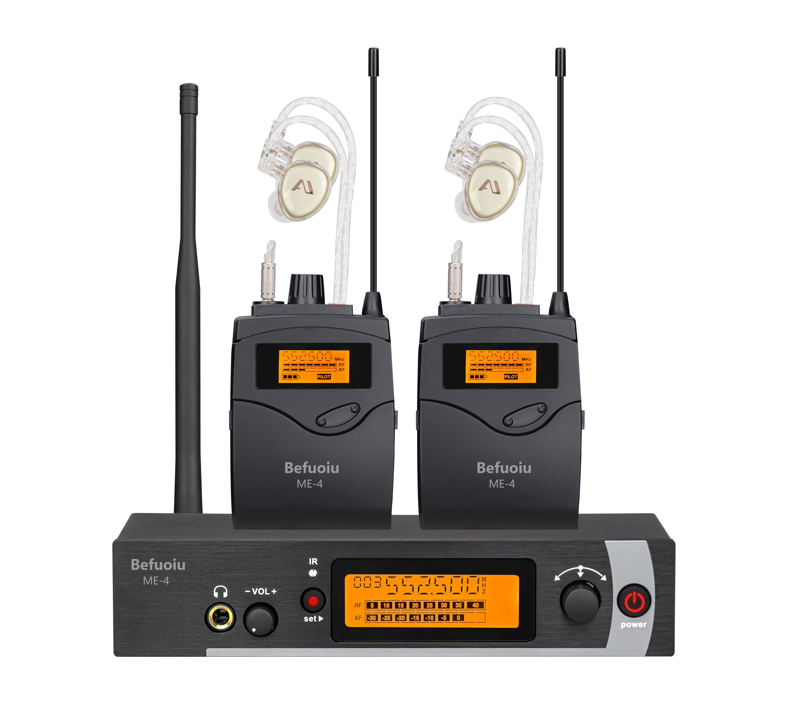 Sistema de monitor intraural UHF, paquete de 2