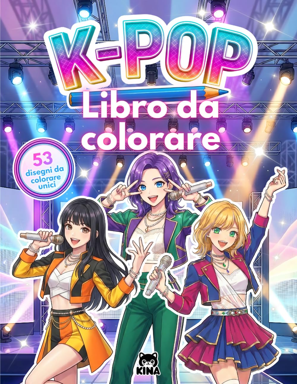 53 disegni da colorare k-pop, libro da colorare per bambini fan delle idol k pop: Idea regalo per ragazze senza schermi: manga, kawaii e musica kpop (K-Pop Idols Coloring Series)