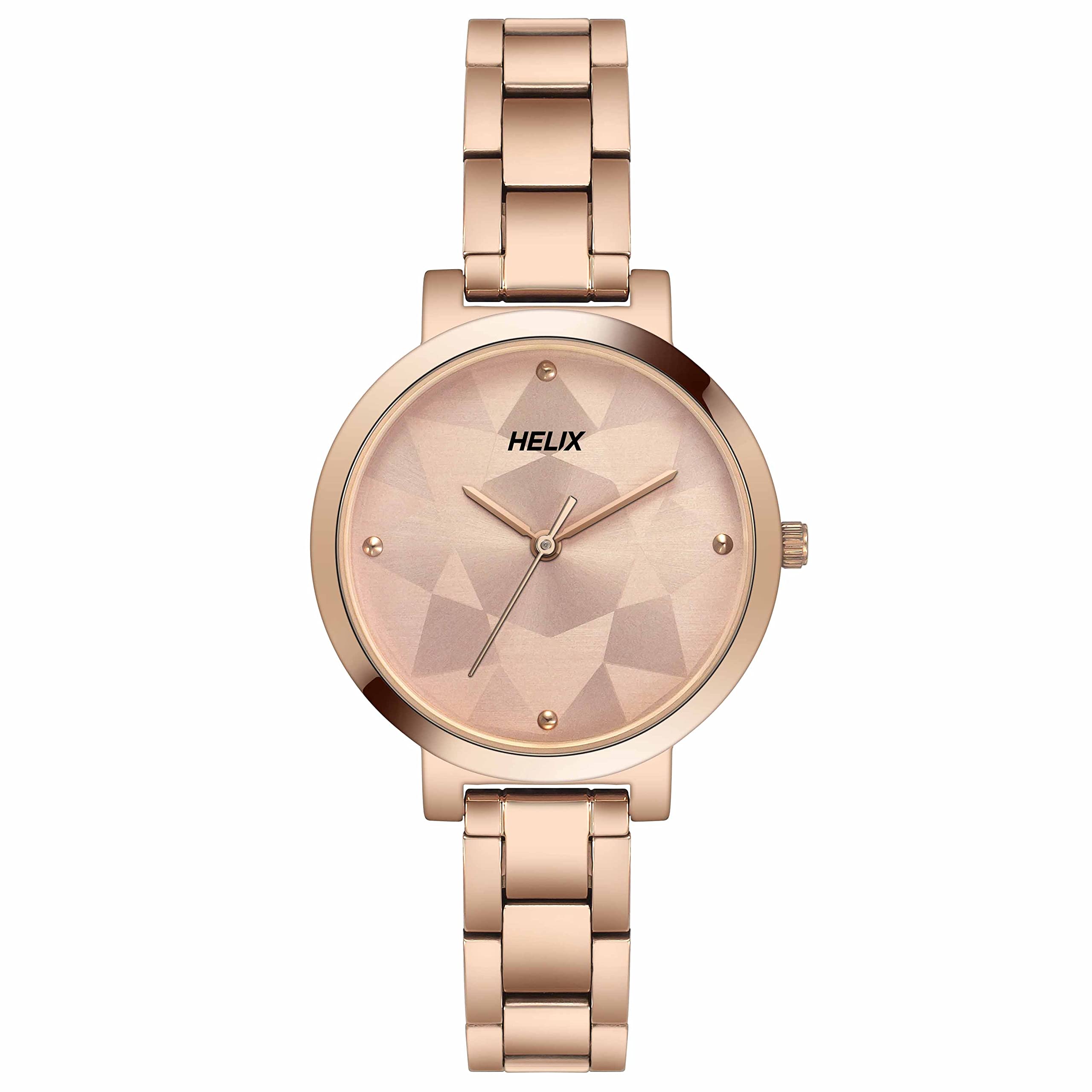 Helix by Timex Pink Round Analog Watches for Women | Quartz Movement Stainless Steel Bracelet Ladies Watches | Upto 30 m Water Resistance with Foldover Clasp Closure | Gift for Women TW041HL24 (B0C33WN85N) Amazon Price History, Amazon Price Tracker
