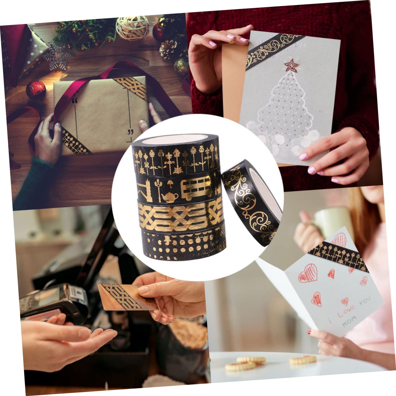 DOITOOL 3 Sätze Dekoratives Washi Tape Farbiges Klebeband Für Diy Scrapbooking Und Bastelprojekte Einfach Abziehbar Und Rückstandslos Entfernbar 5 Rollen * 3
