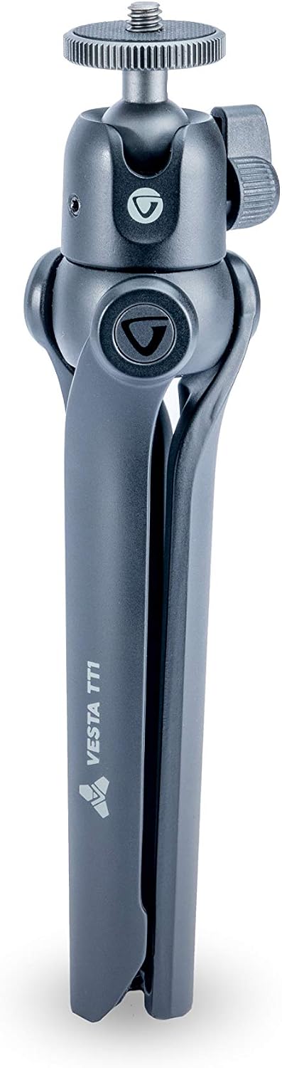 VANGUARD Vesta TT Aluminum Tabletop Tripod with Smart Phone Holder - Black (Vesta TT1 BP)