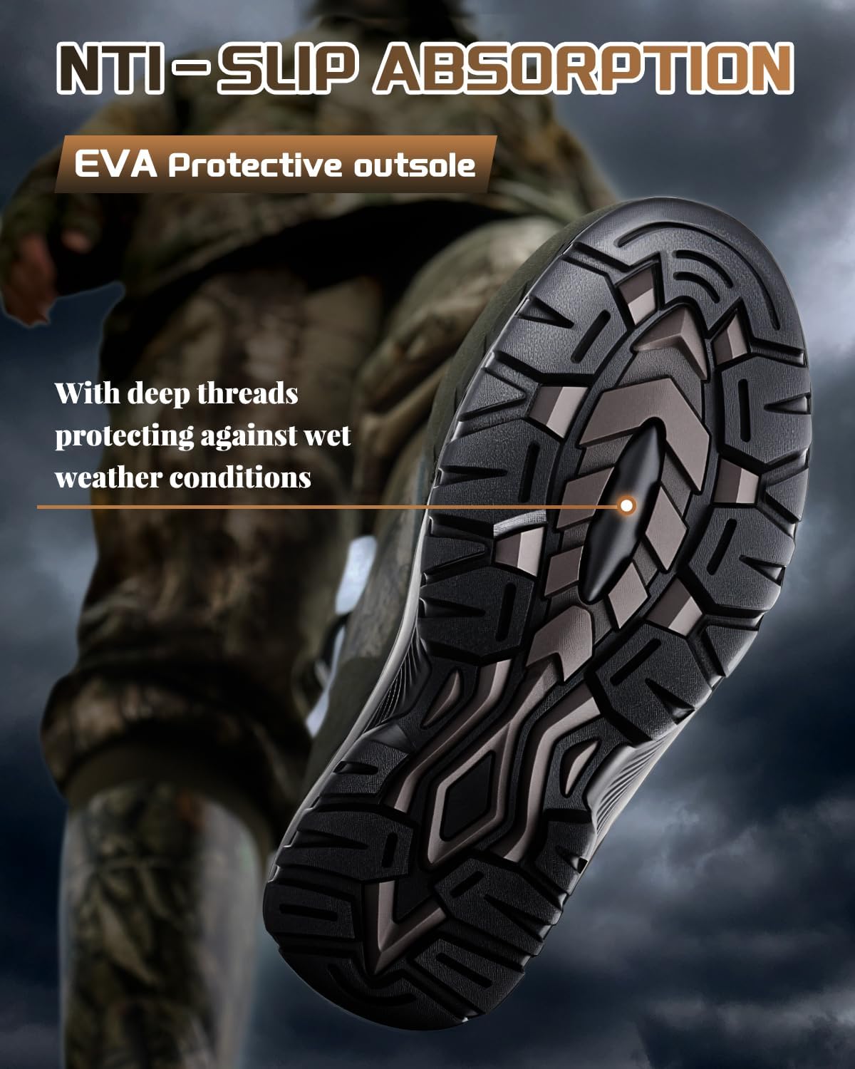 Kalkal Hunting Boots for Men with 800g Insulation, Waterproof Men's Insulated hunting boots with 7mm Neoprene, Sturdy Warm Rubber Boots for Outdoor Hunting Boots for Men (Size 6-14) - Image 5