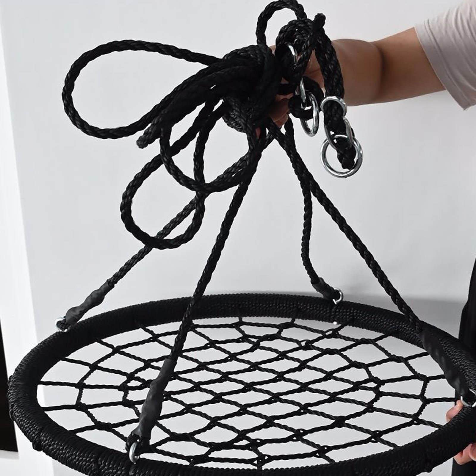 Tragbare Schaukel Aus Seil, 0 Kg, für Balkon, Garten, Schlafzimmer, Kindergeschenk, Schwarz