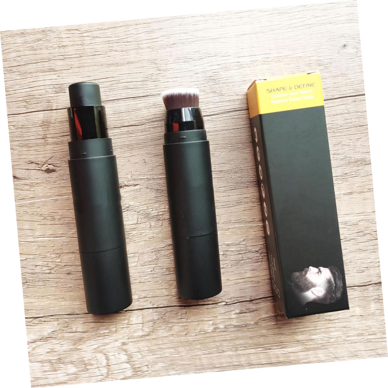 Healeved 3stücke Portable Beard Shaping Filler Stick Professioneller Bartfüller Für Männer Tragbar Langlebig Mit Bürste Tiefbraun Für Bartpflege Und Styling