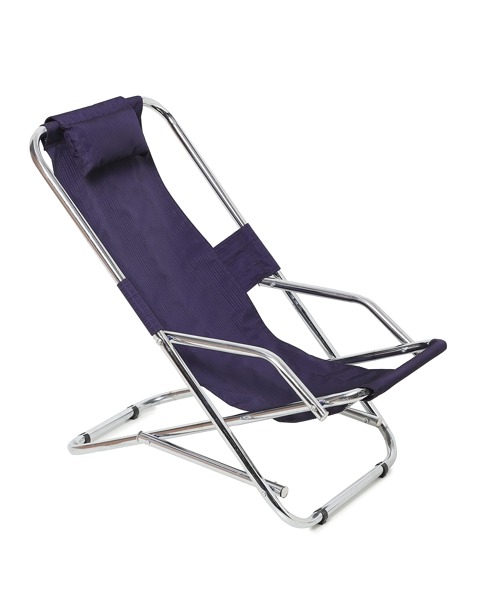 Essential World® Metal Folding Recliner Easy Chair with Arm Rest