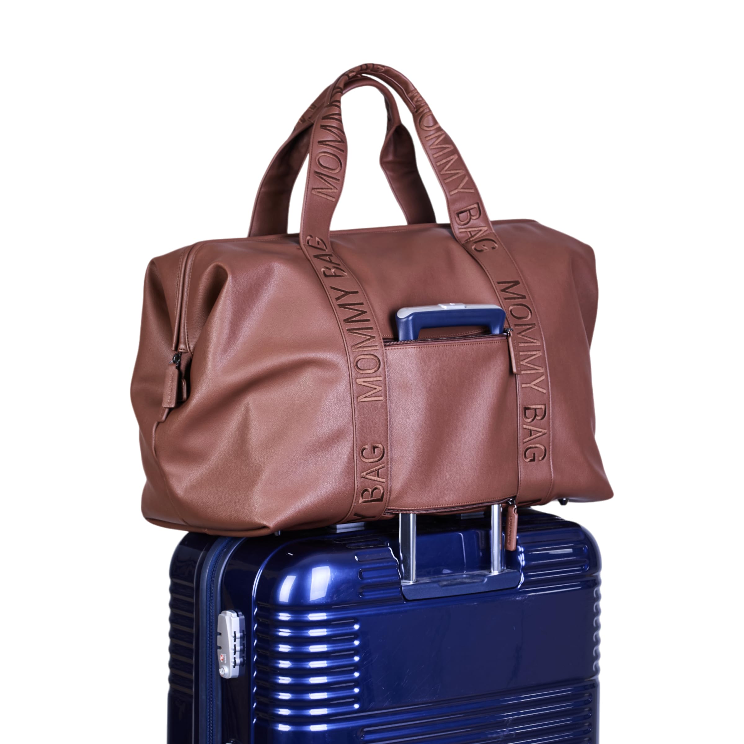 Childhome, Mommy Bag, Borsa Cambio, Maternità, Borsa Da Viaggio, Grande Capacità, Fasciatoio Incluso, Cinghia Regolabile, Scompartimentata, Borsa Isotermica, Apertura Per Valigia, Similpelle Marrone