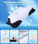 Cooling Cervical Neck Pillow for Sleeping, Contour Side Sleeper Pillow for Adults, Ergonomic Memory Foam Pillow Neck Pain Relief, Stomach Sleeping Pillow with Luxury Cool Cover