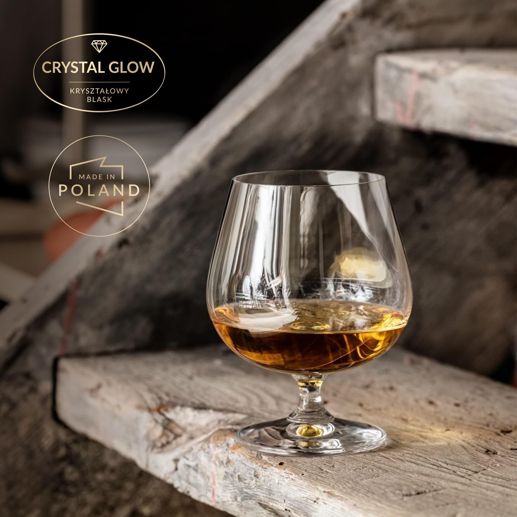 Krosno Brandy - Juego de 6 vasos de coñac, colección Balance, ideales para beber alcohol, vidrio sin plomo, apto para lavavajillas, fabricado en Europa