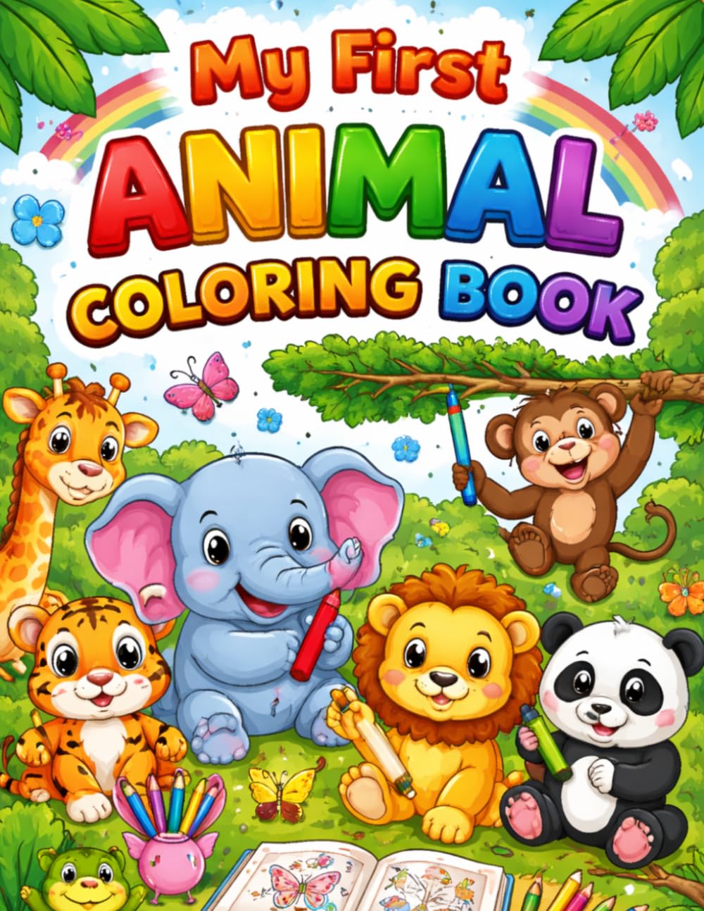 My First Animal Coloring Book: Fun and Easy Animal Coloring Pages For Toddlers and Preschoolers Ages 3-8