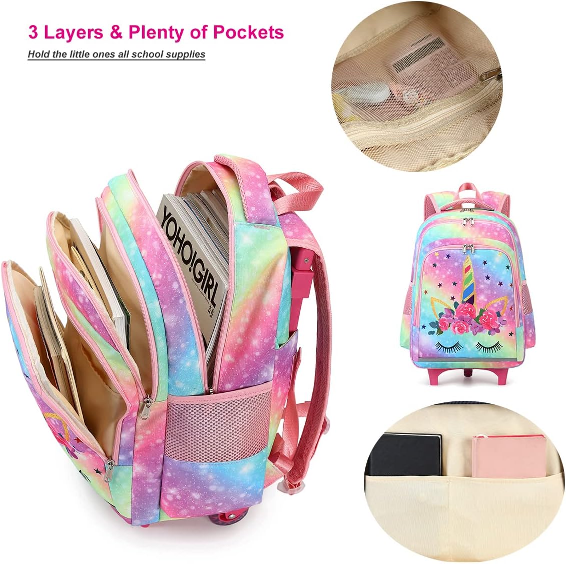 Buy CAMTOP Rolling Backpack With Wheels Matching Lunch Bag Kids Luggage