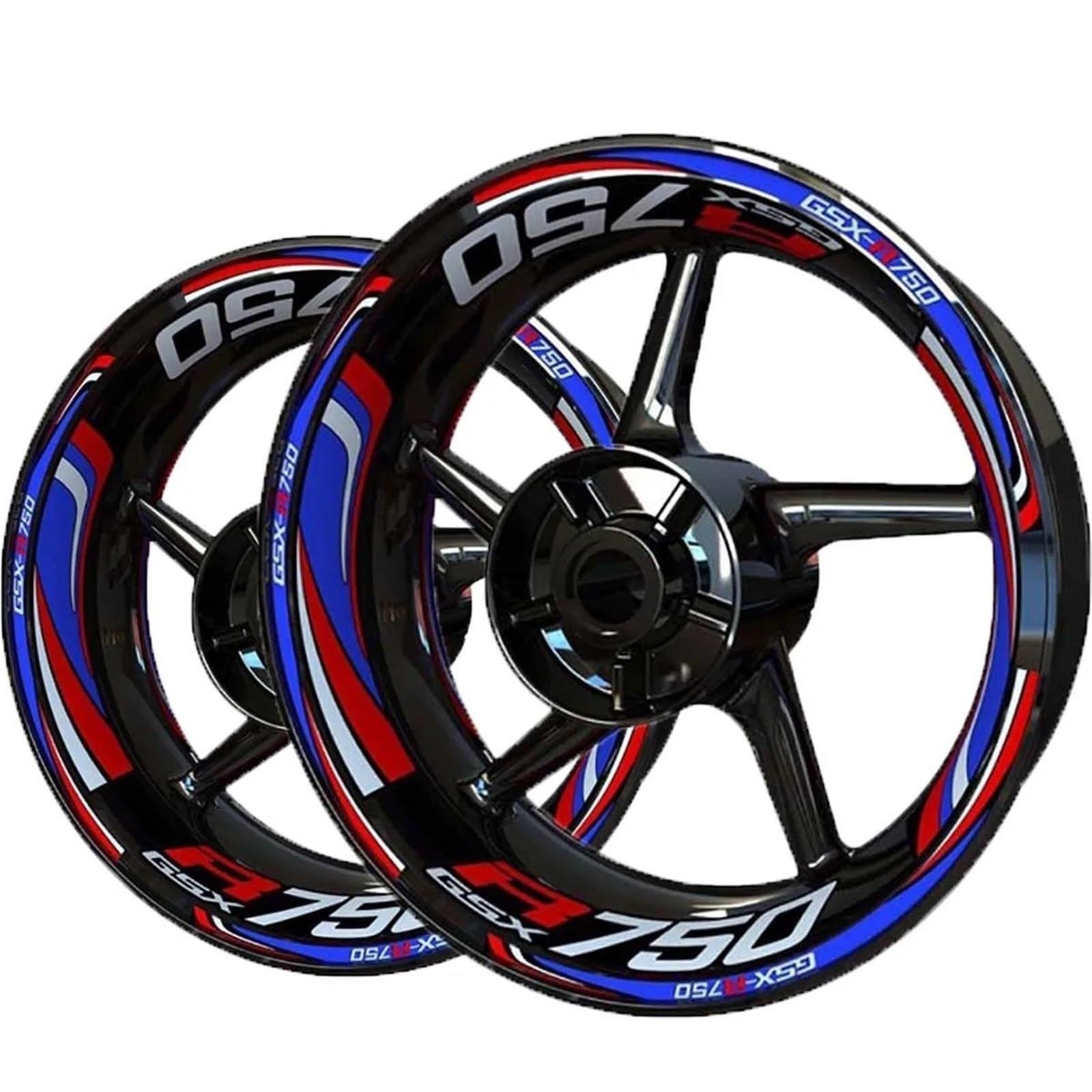 XWDPDNHHD Wheel Stickers Motorcycle Wheel Sticker Decal For Suzuki GSXR 750 GSXR750 Rim Tyre Stripe Tape Decoration Hub Stickers Decals Rim Decal(Color 13)