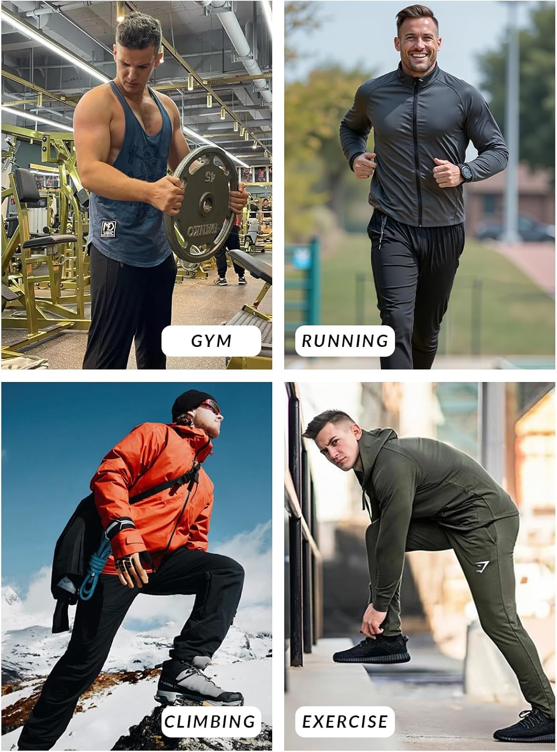 3 Pack Men Sweatpants with Zipper Pockets Stretch Lightweight Athletic Track Pants for Joggers Running Workout Gym - Image 7