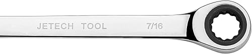 Vista 3 de Jetech Llave de trinquete de 3/8 pulgadas x 7/16 pulgadas con extremo de caja doble, llave de trinquete métrica de 72 dientes, llave de engranajes