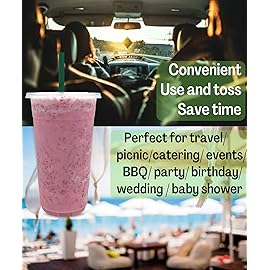 32 oz Clear Plastic Cups with Lids and STRAWS, Disposable Drinking Cups for Cold Drinks, Iced Coffee, Milkshakes, Smoothies, 25 Sets