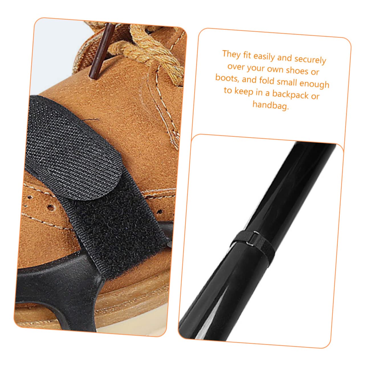 SHERCHPRY Fascette Antiscivolo Cinturino Su Tacchetti Da Ghiaccio Per Scarpe Cinturino Anti-copriscarpe Pinze Per Scarpe Da Ghiaccio Accessorio Per Scarpe Antiscivolo Metallo Black