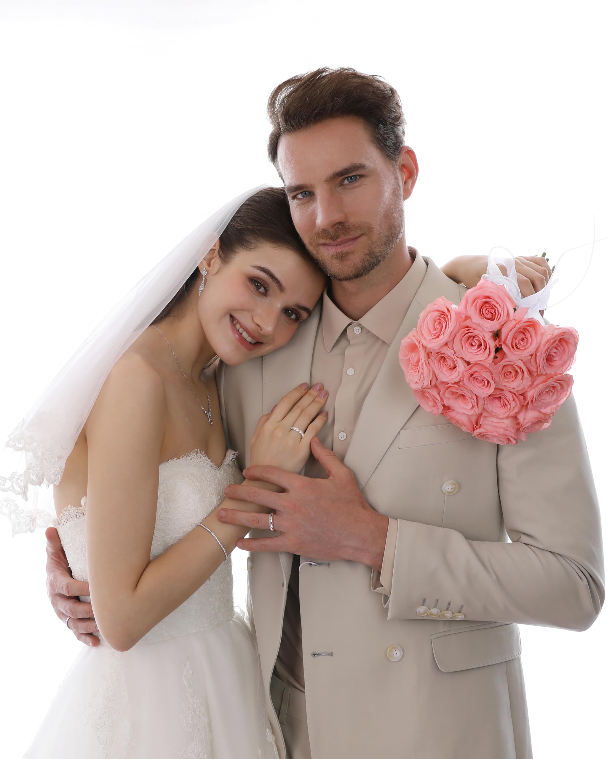Meissa Anillos de Pareja en Plata Esterlina Anillos de Boda Elegantes Anillo de Promesa para Hombre y Mujer Zirconia Cúbica Tamaño Ajustable