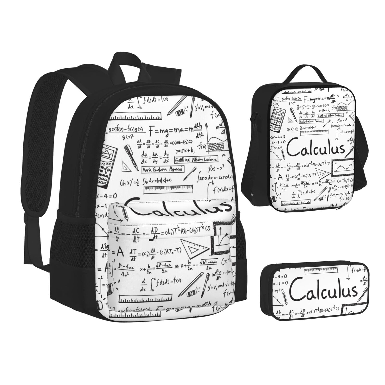 Sac à dos mathématiques en toile résistant pour transporter cours et repas - 8