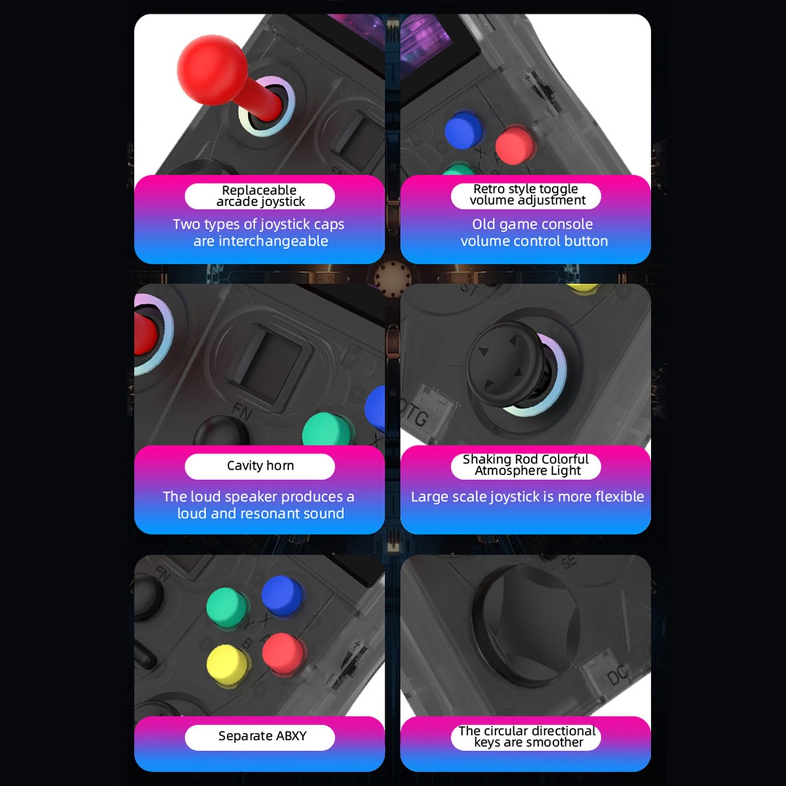 Pissente Console Portatile per Emulatore di Videogiochi Console da Gioco retrò WiFi con Doppio Joystick con Schermo da 3,5 Pollici per Lunghe Sessioni (128G)