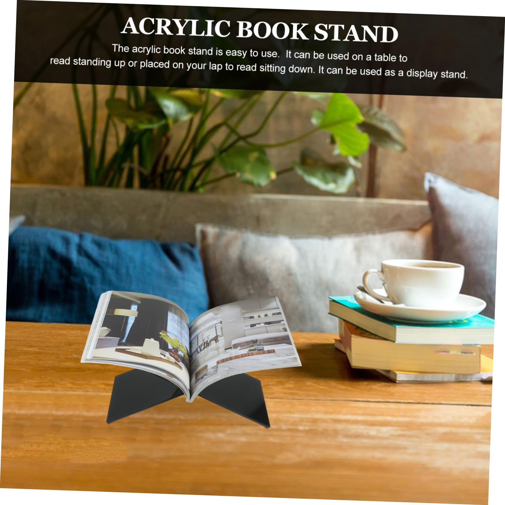 ARTIBETTER 1 Set Book Stand Support Stands Reading Cookbook Shelf Easels for Display Kitchen Holders Recipe Book Displays Display Rack Cookbooks Clear Book Holder Display Stand Black Acrylic