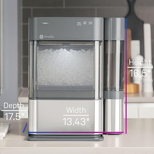Vista 4 de GE Profile Opal 2.0 - Máquina de hielo nugget para la encimera, con depósito lateral, máquina de hielo con conectividad WiFi, esenciales de cocina