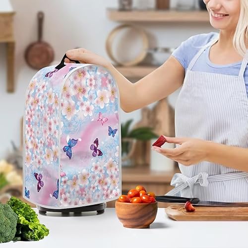 Miniatura 4 de Blossoms - Funda acolchada para licuadora con diseño floral de mariposas para cocina, contra el polvo, huellas dactilares, protección fácil de