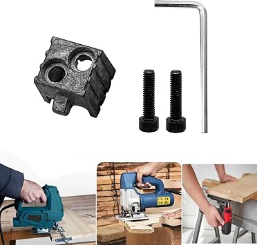 Jigsaw Screw Chuck 55 Type, Lock Head Replacement with Secure Clamp Holder Reciprocating Saw, Includes 2 Screws and, 15x15x14mm