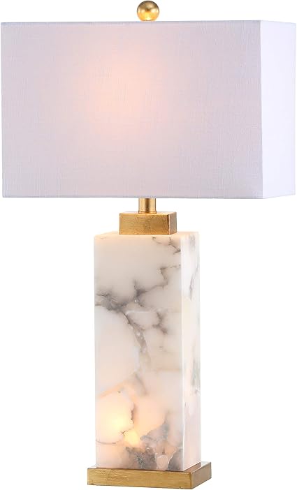 JONATHAN Y Elizabeth LED Table Lamp - Coastal Bedside Lamp White Gold