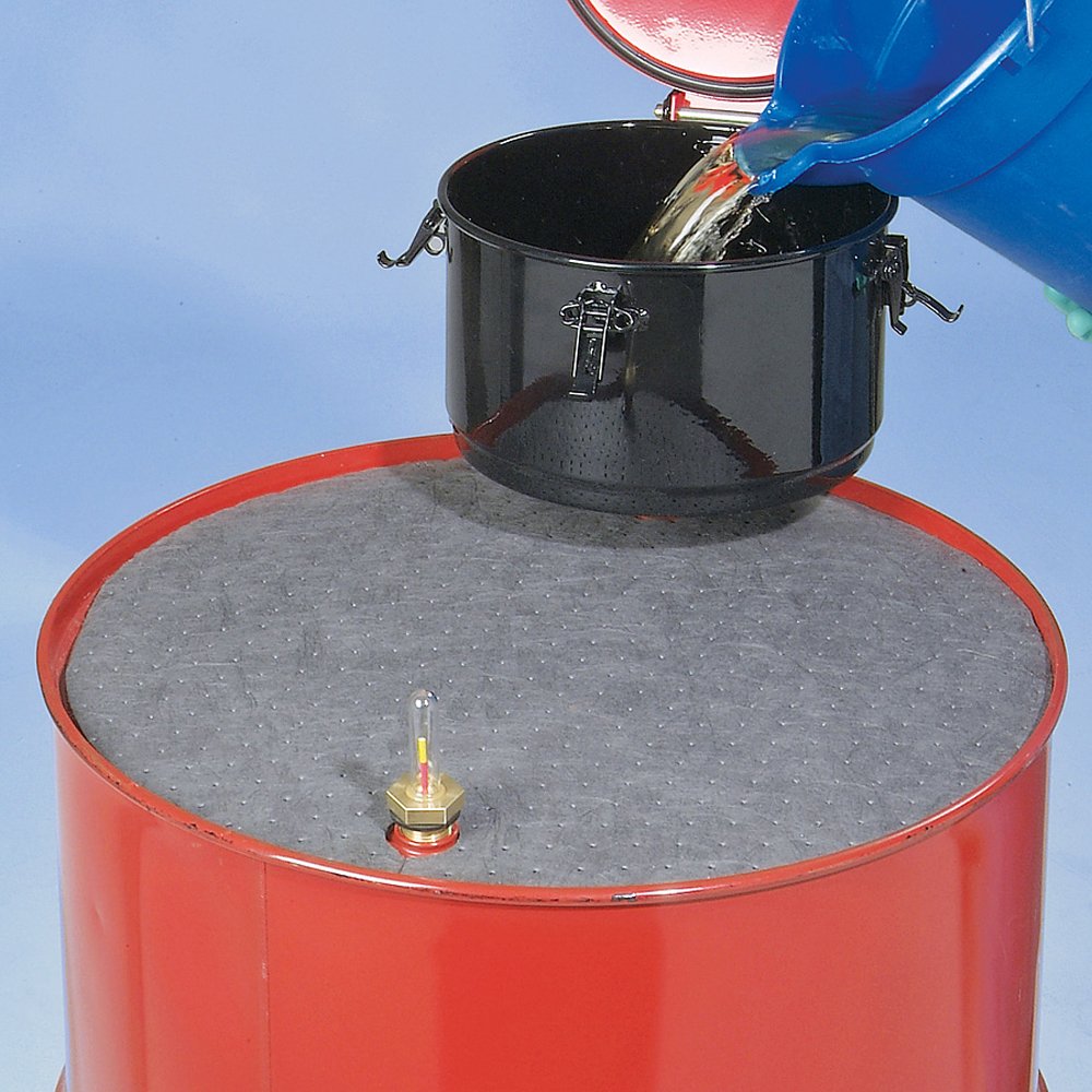 PIG Barrel Top Absorbent Mat - Heavyweight for 55 Gallon Drums with Bungs (.75" Dia and 2" Dia) - 25 Pads - 22" Diameter - MAT208