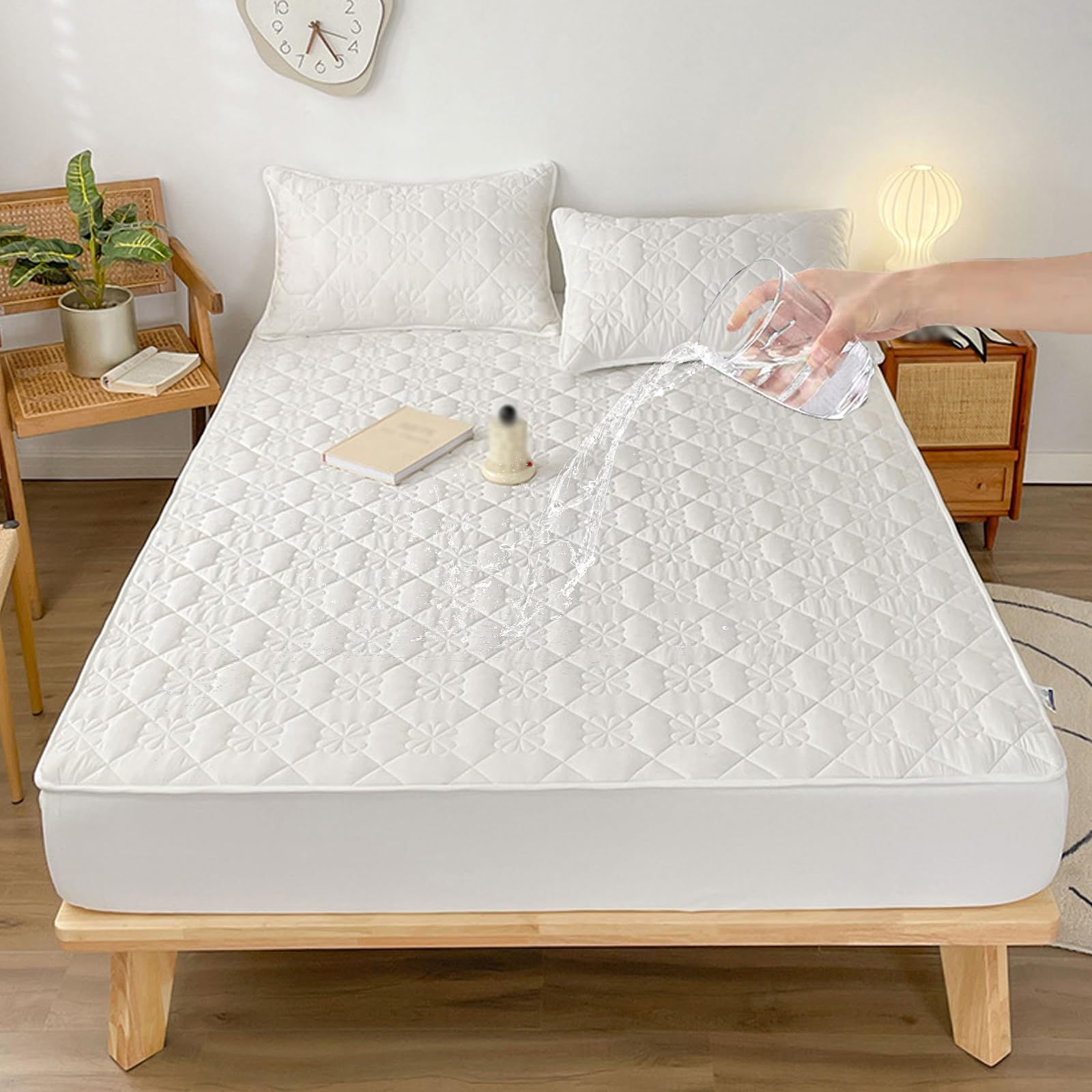 Protector de colchón de seda helada para dormir fresco y protegido este verano