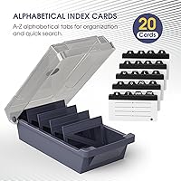 Vista 3 de MaxGear Business Card Holder Desk, Large Plastic Business Card Organizer Box with Lid, Credit Cards Holder File Storage Case for Office & Home