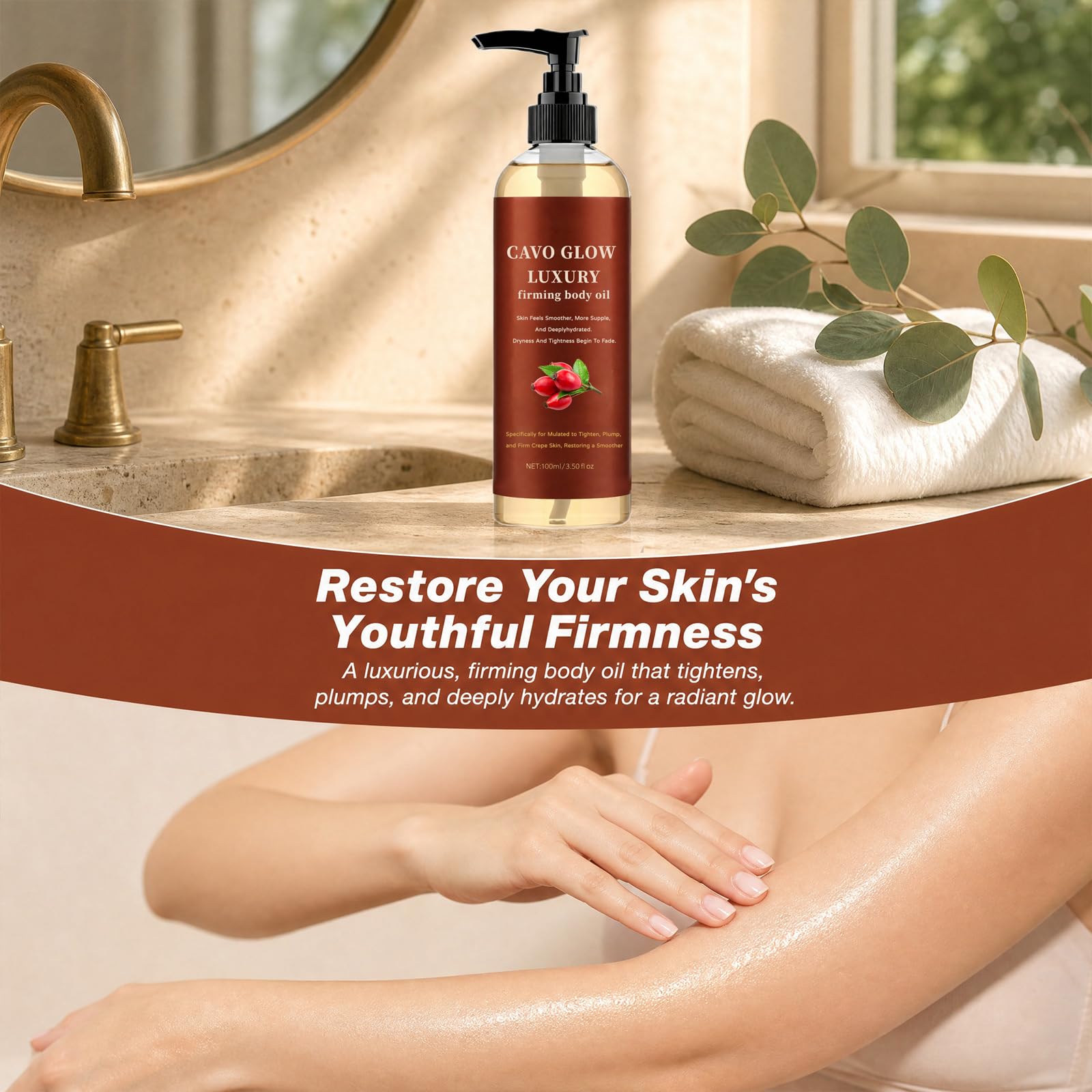 Cavo Glow Luxury Firming Body Oil for Crepey Skin